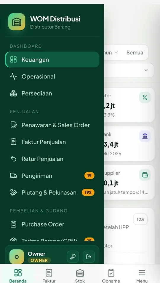 Menu lengkap